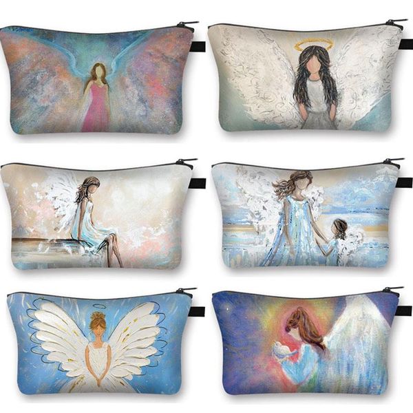 beautiful cartoon black and white angel painting cosmetic bag ladies organizers lipstick bags gift & cases
beautiful cartoon black and white angel painting cosmetic bag ladies organizers lipstick bags gift & cases