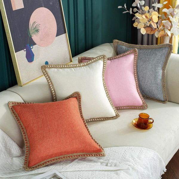 cushion/decorative pillow pure color linen edged pillowcase rope living room cushion cover nordic home furnishing soft sofa
cushion/decorative pillow pure color linen edged pillowcase rope living room cushion cover nordic home furnishing soft sofa
