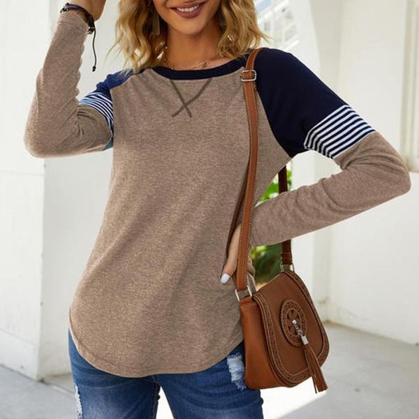 women's t-shirt harajuku shirts women fashion 2021 casual color block round neck long sleeve loose pullover clothes for vetement, White
women's t-shirt harajuku shirts women fashion 2021 casual color block round neck long sleeve loose pullover clothes for vetement, White