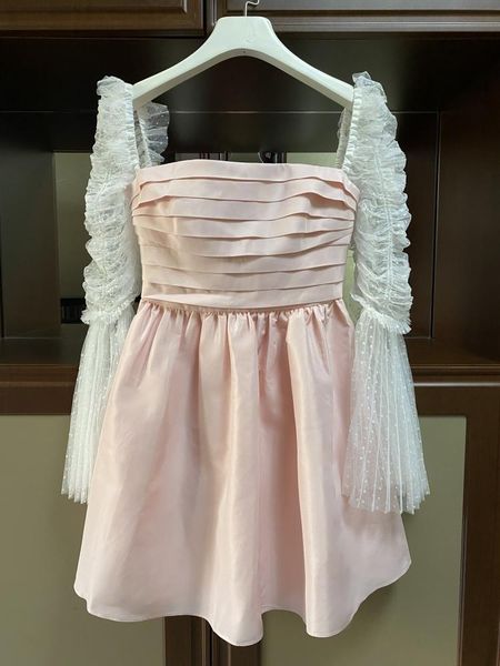 casual dresses spring runway designers woman dress 2021 elegant pink mesh patchwork long sleeve a-line mini for women, Black;gray
casual dresses spring runway designers woman dress 2021 elegant pink mesh patchwork long sleeve a-line mini for women, Black;gray