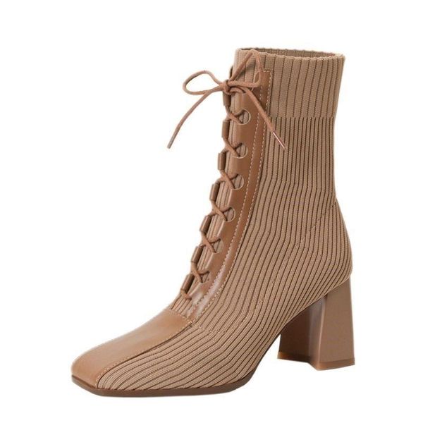 boots 2021 autumn and winter fashion stitching knitted elastic stockings high-heeled short women's square toe thick, Black
boots 2021 autumn and winter fashion stitching knitted elastic stockings high-heeled short women's square toe thick, Black