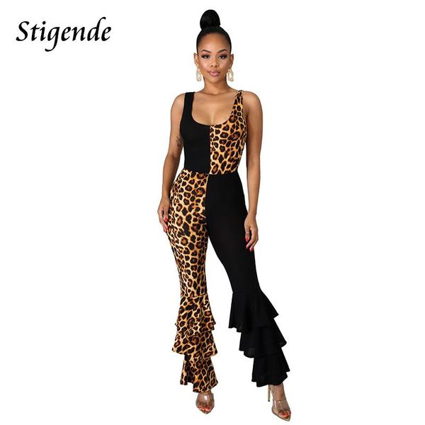 women's jumpsuits & rompers stigende women leopard print patchwork jumpsuit cascading ruffle backless bodycon sleeveless flare leg, Black;white
women's jumpsuits & rompers stigende women leopard print patchwork jumpsuit cascading ruffle backless bodycon sleeveless flare leg, Black;white