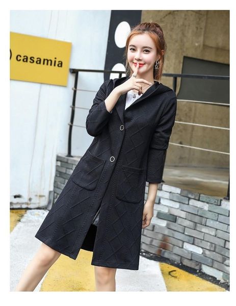 women's jackets spring autumn women fashion flower pure color knit jacket medium long sweaters plus size m-3xl, Black;brown
women's jackets spring autumn women fashion flower pure color knit jacket medium long sweaters plus size m-3xl, Black;brown