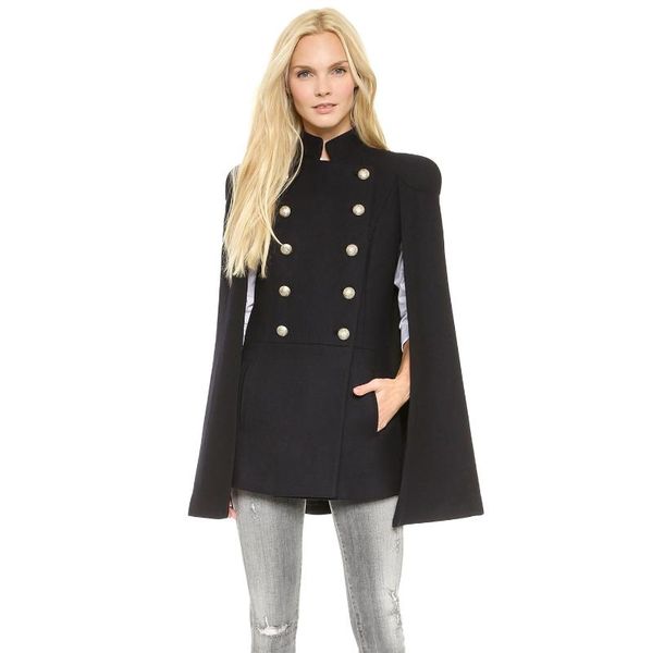 women's wool & blends european style woman cloak coats fashion autumn winter jackets, Black
women's wool & blends european style woman cloak coats fashion autumn winter jackets, Black