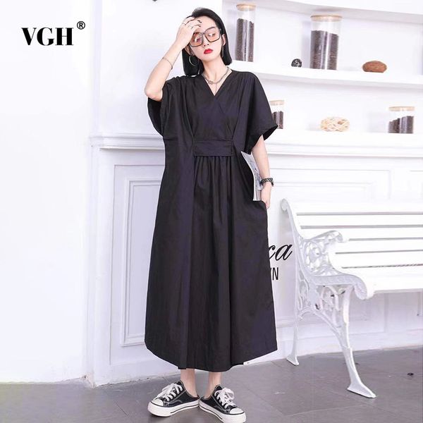 vgh loose ruched midi dress for women v neck short sleeve casual solid minimalist dresses female fashion new clothing tide 210421, Black;gray
vgh loose ruched midi dress for women v neck short sleeve casual solid minimalist dresses female fashion new clothing tide 210421, Black;gray