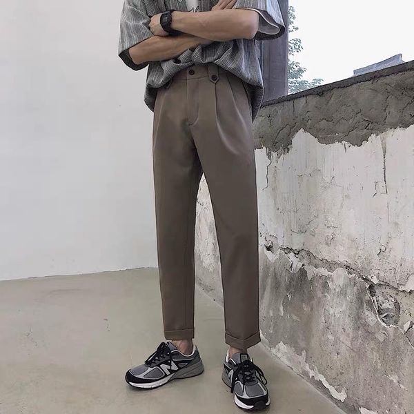 men's pants korean streetwear khaki vintage elegant suits mens social office cropped for black work clothes man dress 2021
men's pants korean streetwear khaki vintage elegant suits mens social office cropped for black work clothes man dress 2021