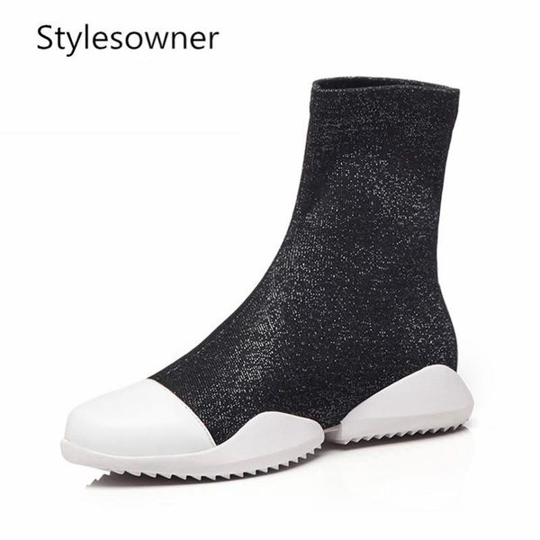boots stylesowner flat fashion casual women round toe ankle stretch boot sock knitting lady shoes slip on bling footwear black
boots stylesowner flat fashion casual women round toe ankle stretch boot sock knitting lady shoes slip on bling footwear black