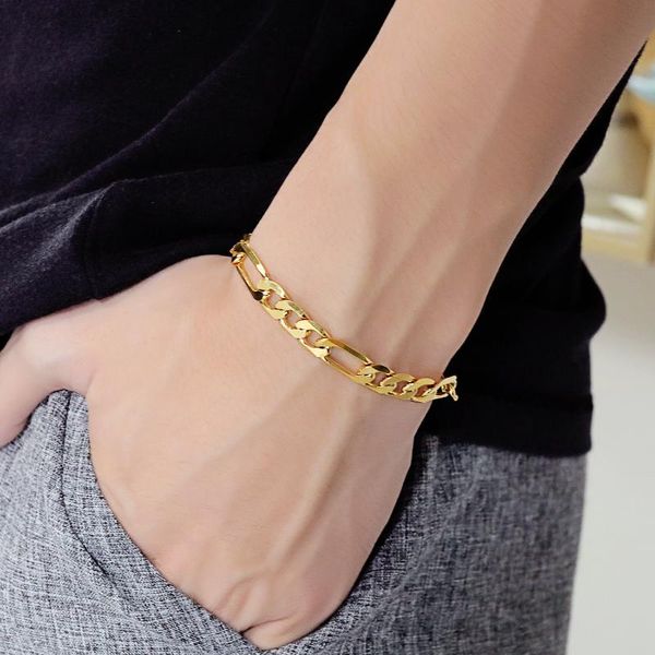 charm bracelets manufacturer direct selling copper plated gold jewelry personalized men's bracelet wholesale, Golden;silver
charm bracelets manufacturer direct selling copper plated gold jewelry personalized men's bracelet wholesale, Golden;silver