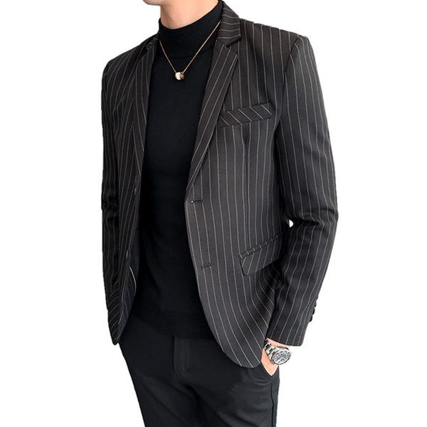 spring autumn men slim fit striped blazer coat male business casual dress suit jacket men's suits & blazers, White;black
spring autumn men slim fit striped blazer coat male business casual dress suit jacket men's suits & blazers, White;black