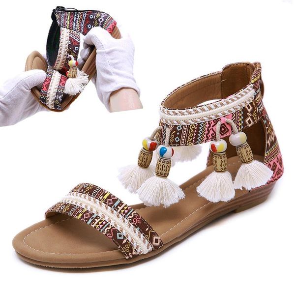 ethnic style bohemia sandals for women wedges summer 2021 tassel open toe outdoor comfortable beach, Black
ethnic style bohemia sandals for women wedges summer 2021 tassel open toe outdoor comfortable beach, Black