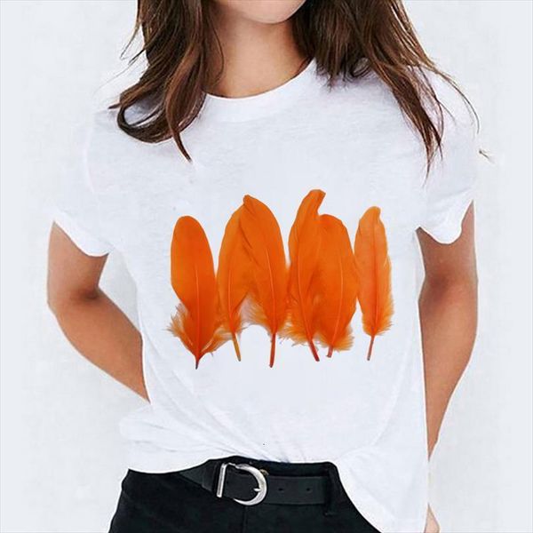Beautiful Feather Print Ladies Summer Mens Tops Fashion And Women Casual White Round Neck Short Sleeve Female, White;black
Beautiful Feather Print Ladies Summer Mens Tops Fashion And Women Casual White Round Neck Short Sleeve Female, White;black