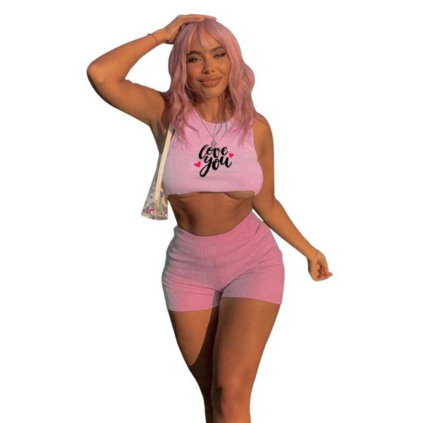 women's tracksuits 2021 clothing love you casual summer two-piece vest, Gray
women's tracksuits 2021 clothing love you casual summer two-piece vest, Gray