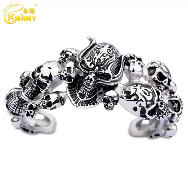 bangles bracelet kalen korean version non mainstream personality punk jewelry skeleton head domineering men's titanium steel, Black
bangles bracelet kalen korean version non mainstream personality punk jewelry skeleton head domineering men's titanium steel, Black