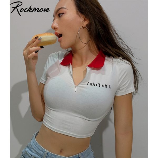 rockmore turn-down collar t-shirt women short sleeve crop white letter print skinny tees shirts panelled basic tshirt ladies 210708
rockmore turn-down collar t-shirt women short sleeve crop white letter print skinny tees shirts panelled basic tshirt ladies 210708
