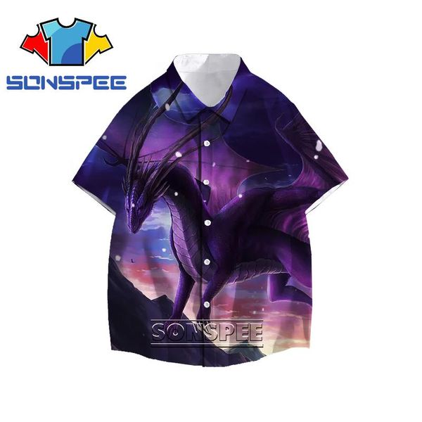men's casual shirts sonspee 3d magic flying dragon printed shirt summer lapel collar polyester fashion trend loose short sleeve, White;black
men's casual shirts sonspee 3d magic flying dragon printed shirt summer lapel collar polyester fashion trend loose short sleeve, White;black