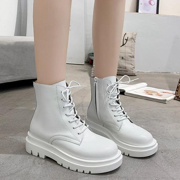 boots autumn for women spring 5cm heel platform rubber lace up ankle female shoes botas white black basic booties
boots autumn for women spring 5cm heel platform rubber lace up ankle female shoes botas white black basic booties