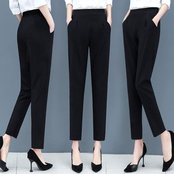 women's pants & capris black suit 2021 autumn casual nine-point large size loose and thin high waist harem, Black;white
women's pants & capris black suit 2021 autumn casual nine-point large size loose and thin high waist harem, Black;white