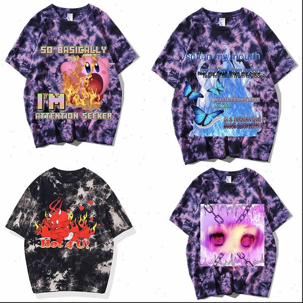 women t shirt harajuku rap hip hop street rock punk gothic tie dye couple bratzaesthetic, White
women t shirt harajuku rap hip hop street rock punk gothic tie dye couple bratzaesthetic, White
