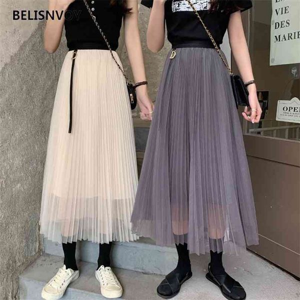 summer korean style solid skirts women a-line big hem fashion pleated female mesh elegant office ladies tulle skirt 210520, Black
summer korean style solid skirts women a-line big hem fashion pleated female mesh elegant office ladies tulle skirt 210520, Black