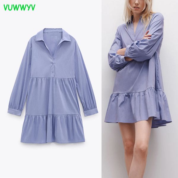 blue casual ruffle collar dresses for women summer pleated party short dress woman long sleeve smock design vestidos 210430, Black;gray
blue casual ruffle collar dresses for women summer pleated party short dress woman long sleeve smock design vestidos 210430, Black;gray