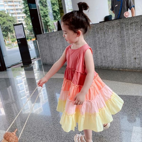 summer girls fashion rainbow girl dresses color patchwork sundress cotton sleeveless layered dress, Red;yellow
summer girls fashion rainbow girl dresses color patchwork sundress cotton sleeveless layered dress, Red;yellow