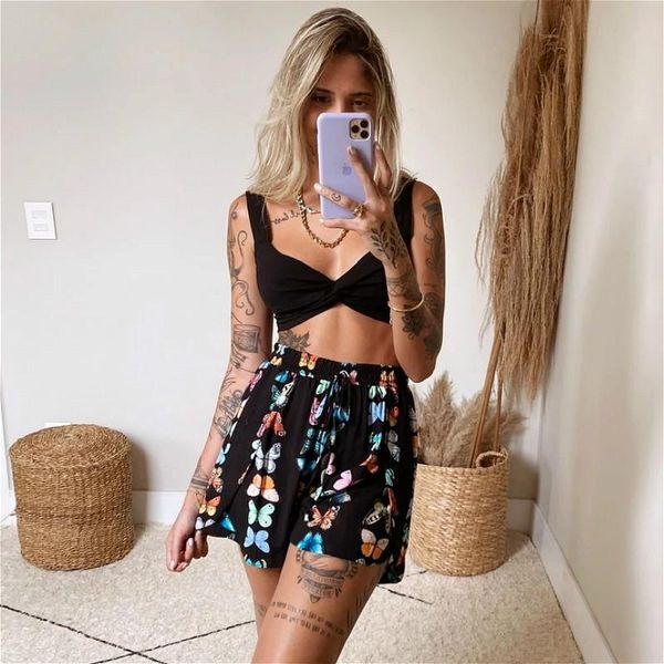 women's tracksuits women fashion 2-piece shorts sets black streetwear casual summer straps bra +butterfly print wide leg outfit for lad, Gray
women's tracksuits women fashion 2-piece shorts sets black streetwear casual summer straps bra +butterfly print wide leg outfit for lad, Gray