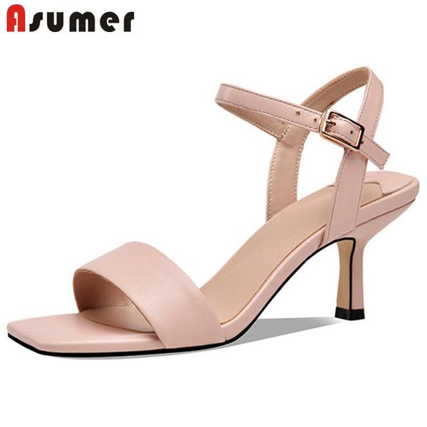 est genuine leather shoes women sandals european style simple thin high heels ladies party, Black
est genuine leather shoes women sandals european style simple thin high heels ladies party, Black