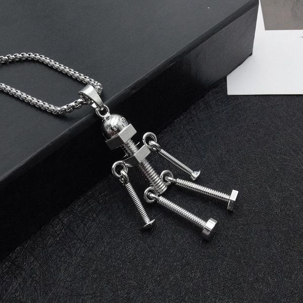 titanium steel screw active joints mini robot men necklace alien vintage women sweater ornaments fashion jewelry chain pendant necklaces, Silver
titanium steel screw active joints mini robot men necklace alien vintage women sweater ornaments fashion jewelry chain pendant necklaces, Silver