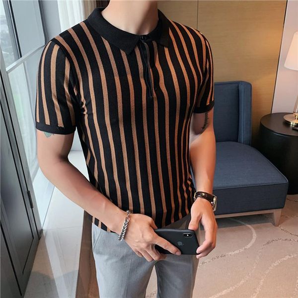 fashion summer vertical stripes mens polo short sleeve simple turn down collar slim fit knitted tees homme casual 3xl, White;black
fashion summer vertical stripes mens polo short sleeve simple turn down collar slim fit knitted tees homme casual 3xl, White;black