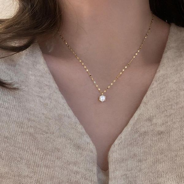 chains 2021 925 sterling silver single diamond necklace women's fashion simple clavicle chain white collar temperament
chains 2021 925 sterling silver single diamond necklace women's fashion simple clavicle chain white collar temperament