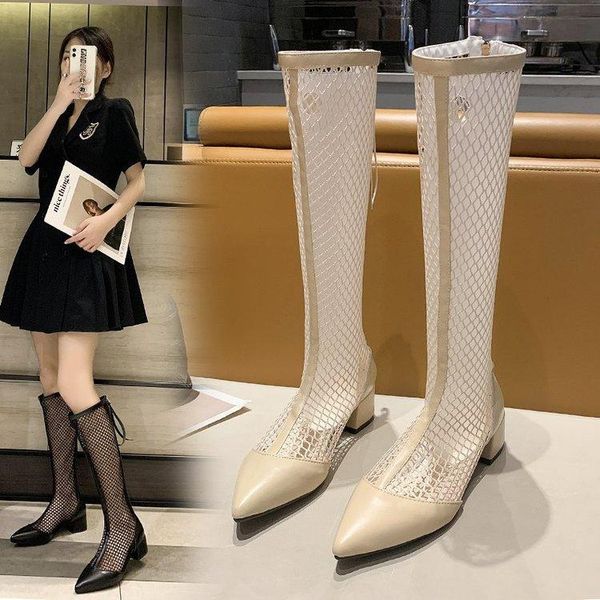 boots hollow women's high heels pointed toe gladiator knee leather summer working female shoes, Black
boots hollow women's high heels pointed toe gladiator knee leather summer working female shoes, Black