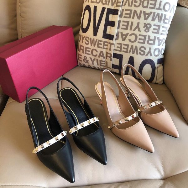 dress shoes autumn slingbacks women's pumps genuine leather pointed toe rivets stiletto evening heels zapatillas mujer designer, Black
dress shoes autumn slingbacks women's pumps genuine leather pointed toe rivets stiletto evening heels zapatillas mujer designer, Black