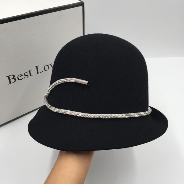 wide brim hats autumn dome basin women's buckat hat for gift black diamond leisure shopping wool female ins, Blue;gray
wide brim hats autumn dome basin women's buckat hat for gift black diamond leisure shopping wool female ins, Blue;gray