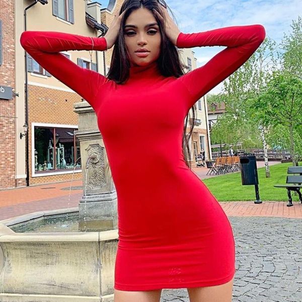 casual dresses basic turtleneck mini long sleeve slim dress women white bodycon outfits female fashion spring autumn 2021, Black;gray
casual dresses basic turtleneck mini long sleeve slim dress women white bodycon outfits female fashion spring autumn 2021, Black;gray