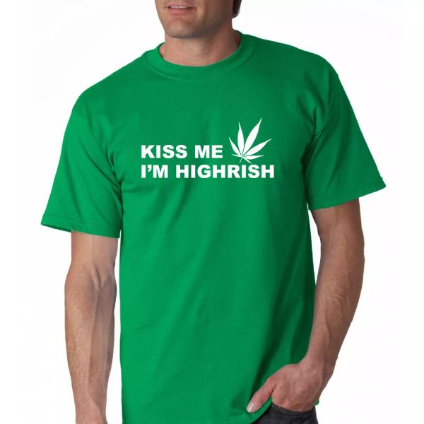 kiss me im highrish green funny joke weed 420 st patricks day cotton t-shirt, White;black
kiss me im highrish green funny joke weed 420 st patricks day cotton t-shirt, White;black