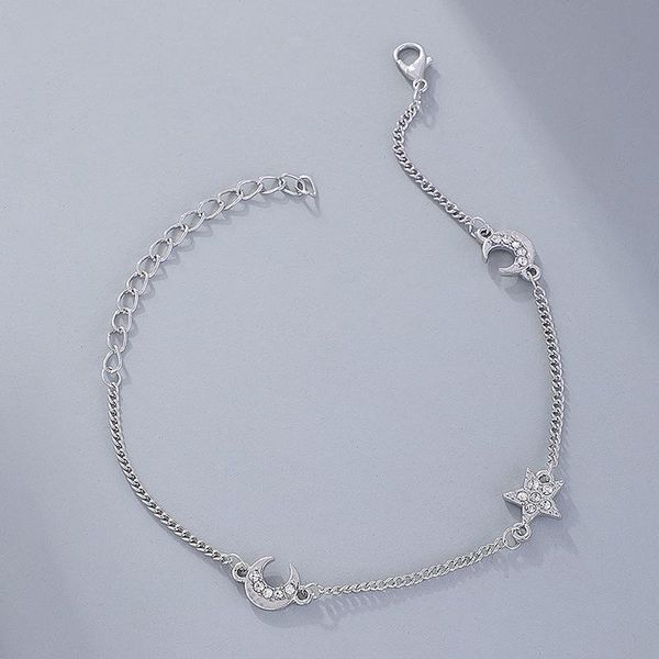 link, chain exquisite shiny crystal zircon star moon bracelet fashion women's silver color hand accessories elegant party jewelry, Black
link, chain exquisite shiny crystal zircon star moon bracelet fashion women's silver color hand accessories elegant party jewelry, Black