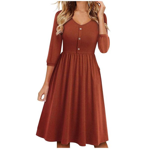 casual dresses women fashion three-quarter sleeve pocket knee pure color dress autumn and winter ladies corset dress#yl10, Black;gray
casual dresses women fashion three-quarter sleeve pocket knee pure color dress autumn and winter ladies corset dress#yl10, Black;gray