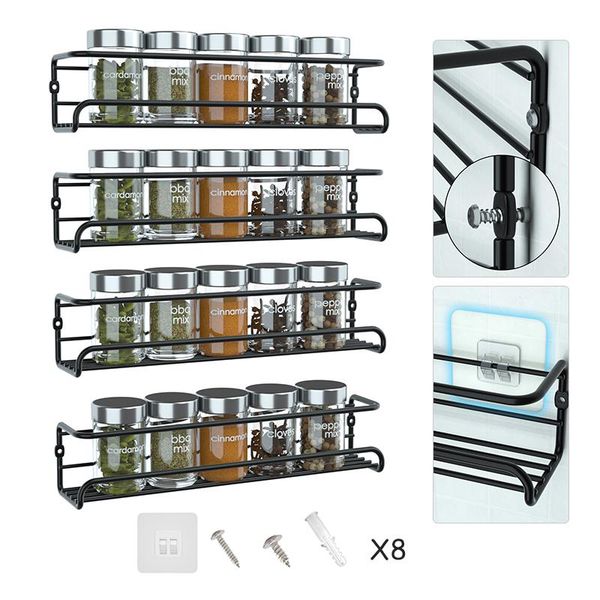 kitchen storage & organization 4 pcs spice rack bottle closet organizer shelves accessories wall-mounted punch-free
kitchen storage & organization 4 pcs spice rack bottle closet organizer shelves accessories wall-mounted punch-free
