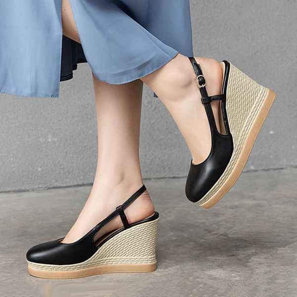time-limited fashion plus big size 35- 43 sandals ladies est high heel women pumps round head wedge sandalias, Black
time-limited fashion plus big size 35- 43 sandals ladies est high heel women pumps round head wedge sandalias, Black