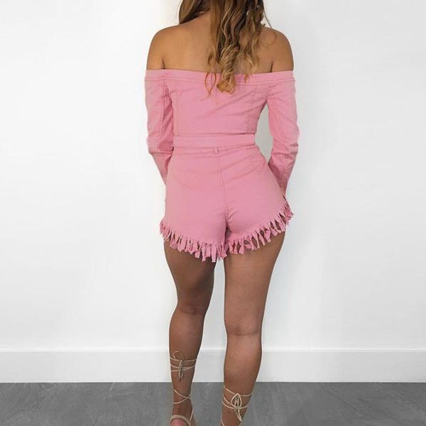 women's two piece pants women slash neck pieces set autumn long sleeve button crop and tessal shorts high waist denim outfits, White
women's two piece pants women slash neck pieces set autumn long sleeve button crop and tessal shorts high waist denim outfits, White