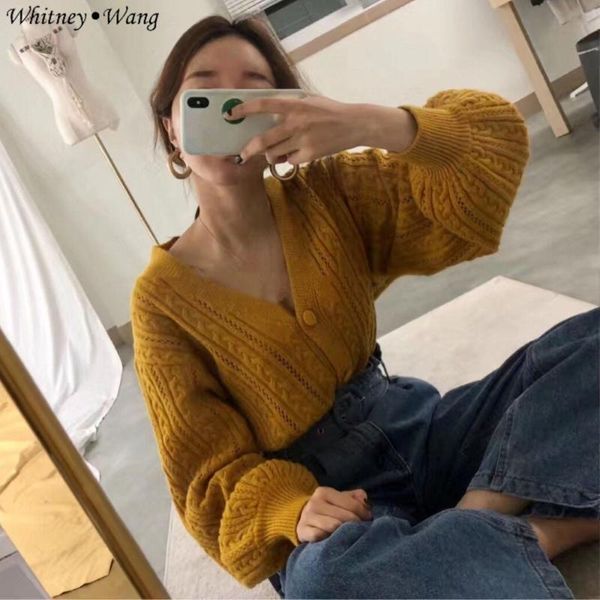 women's sweaters whitney wang 2021 autumn winter fashion streetwear lantern sleeve buttons cardigans women sweater jumper cardigan, White;black
women's sweaters whitney wang 2021 autumn winter fashion streetwear lantern sleeve buttons cardigans women sweater jumper cardigan, White;black