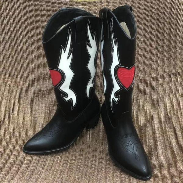 boots 2021 retro leather western cowboy heart-shaped knee-high block heels footwear fashion women soft shoes, Black
boots 2021 retro leather western cowboy heart-shaped knee-high block heels footwear fashion women soft shoes, Black