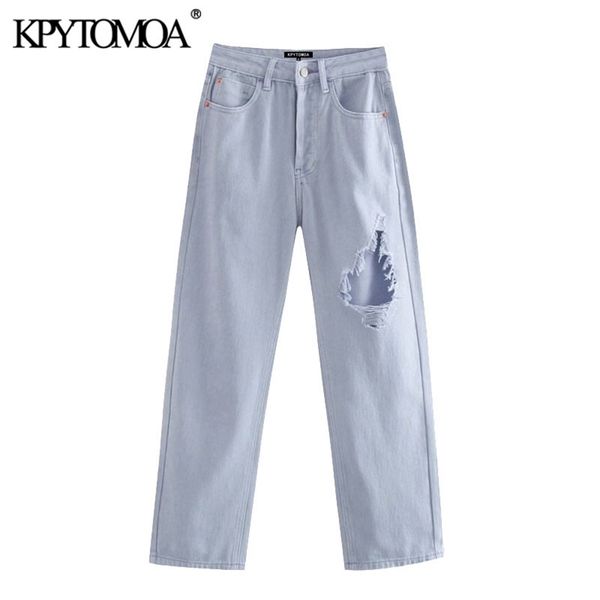 women chic fashion ripped hole straight jeans vintage high waist zipper fly female denim ankle trousers mujer 210420, Blue
women chic fashion ripped hole straight jeans vintage high waist zipper fly female denim ankle trousers mujer 210420, Blue