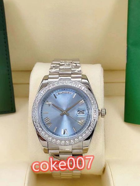automatic fashion men's watch wristwatch bf maker day date 40mm platinum icy blue diamond baguette dial president watch 228396, Slivery;brown
automatic fashion men's watch wristwatch bf maker day date 40mm platinum icy blue diamond baguette dial president watch 228396, Slivery;brown