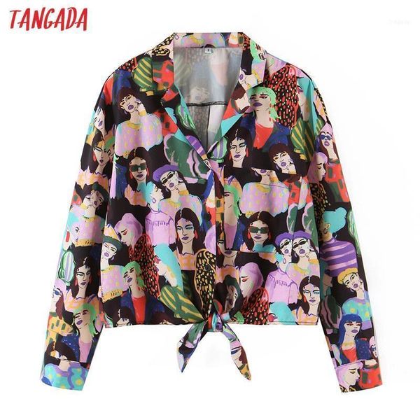 tangada women retro print crop shirt blouse long sleeve chic female casual loose blusas femininas qw241, White
tangada women retro print crop shirt blouse long sleeve chic female casual loose blusas femininas qw241, White