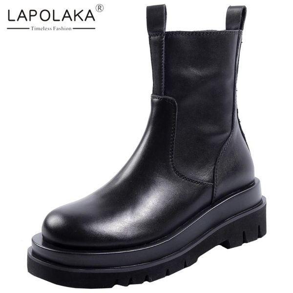 boots lapolaka 2021 genuine leather zipper ankle women shoes platform comfy luxury non-slip spring cool ladies, Black
boots lapolaka 2021 genuine leather zipper ankle women shoes platform comfy luxury non-slip spring cool ladies, Black