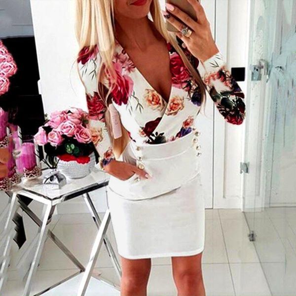 women's swimwear autumn women long sleeve dress floral v neck midi summer ladies beach sundress slim high waist office vestido, White;black
women's swimwear autumn women long sleeve dress floral v neck midi summer ladies beach sundress slim high waist office vestido, White;black