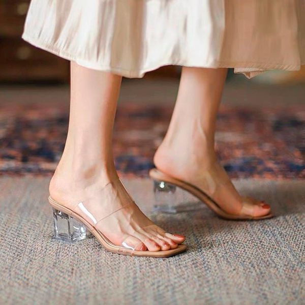 slippers elegant transparent heel women wedge summer outdoor pu open-toe sandals chic office ladies pumps high shoes, Black
slippers elegant transparent heel women wedge summer outdoor pu open-toe sandals chic office ladies pumps high shoes, Black