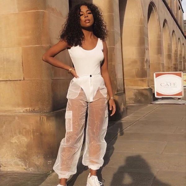 women's pants & capris 2021 mesh see-through hight waist cargo patchwork sweatpants black fashion summer loose trouser women transparen, Black;white
women's pants & capris 2021 mesh see-through hight waist cargo patchwork sweatpants black fashion summer loose trouser women transparen, Black;white