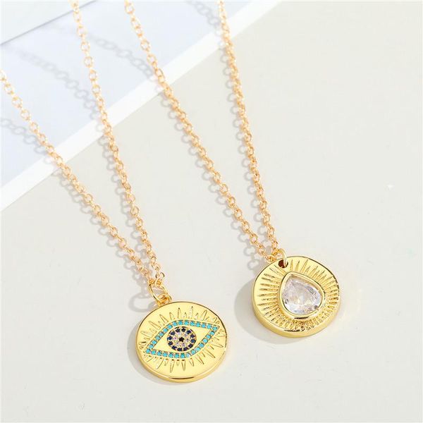 pendant necklaces 1pc turkish evil eye necklace for women vintage ethnic metal round zircon waterdrop lucky greek chain jewelry n187, Silver
pendant necklaces 1pc turkish evil eye necklace for women vintage ethnic metal round zircon waterdrop lucky greek chain jewelry n187, Silver